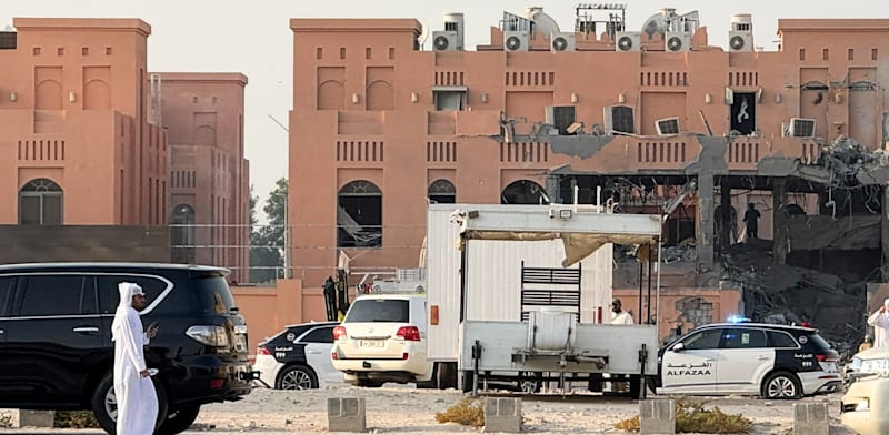 "התקפת המבנה בו שהתה צמרת חמאס בדוחא, קטאר / צילום: Reuters, Ibraheem Abu Mustafa"