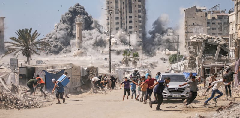 תקיפות בעיר עזה (ארכיון) / צילום: ap, Yousef Al Zanoun