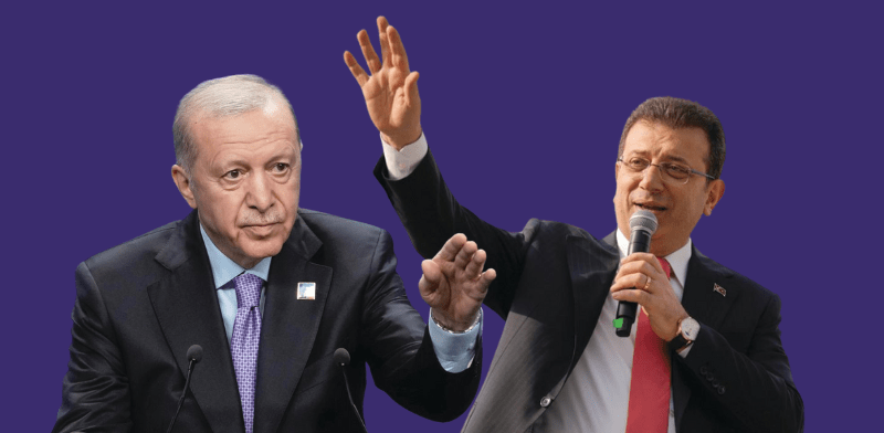 "ראש עיריית איסטנבול המודח, אקרם אימאמאולו, ונשיא טורקיה, רג'פ טאיפ ארדואן / צילום: ap, Emrah Gure, Markus Schreiber"