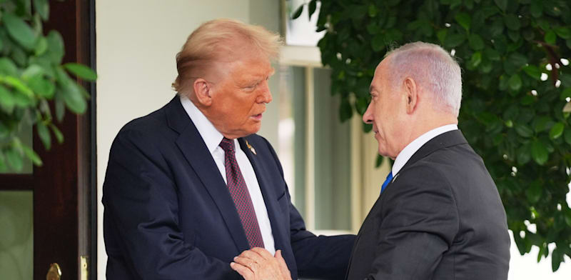 טראמפ ונתניהו בבית הלבן, היום / צילום: ap, Evan Vucci