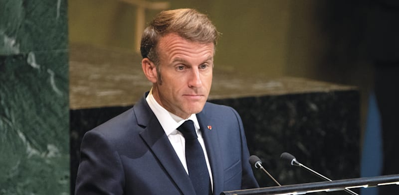 "נשיא צרפת עמנואל מקרון / צילום: ap, Angelina Katsanis"