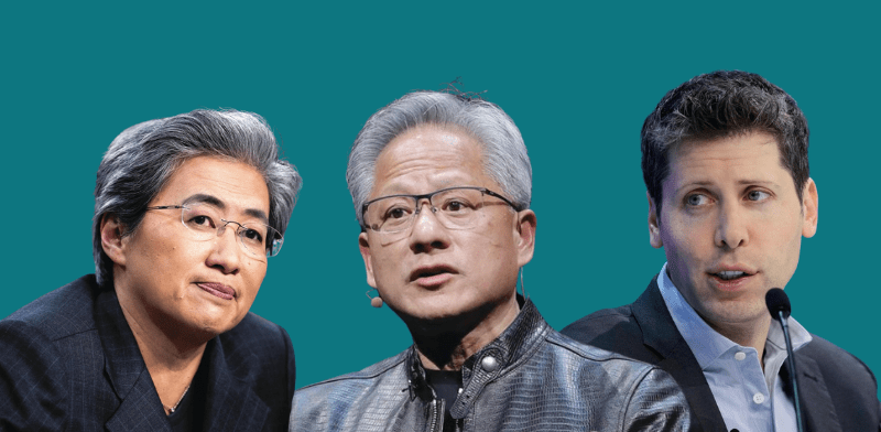 "סם אלטמן, מייסד OpenAI, ג'נסן הואנג, מנכ''ל אנבידיה, ליסה סו, מנכ''לית AMD / צילום: רויטרס - Tom Williams"