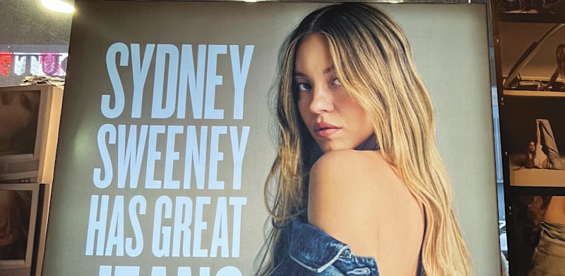 "סידני סוויני במודעה מתוך קמפיין אמריקן איגל. משחק מילים על ''ג'ינס טובים'' ו''גֶנים טובים'' / צילום: Reuters, Staff"