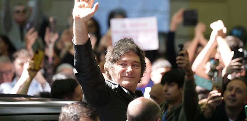 "נשיא ארגנטינה חאבייר מיליי לאחר הניצחון בבחירות האמצע / צילום: ap, Natacha Pisarenko"