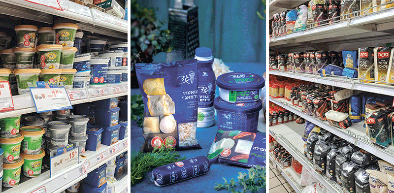 "מוצרי סוגת, מחלבות גד ותנובה על מדפי הסופר / צילום: טלי בודנובסקי, יח''צ החברות"