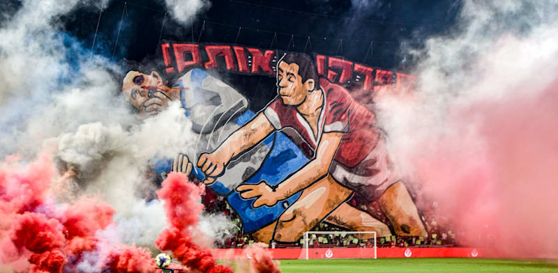 "מופע האבוקות בדרבי התל־אביבי שפוצץ / צילום: יהודה הליקמן, ספורטס רבי"