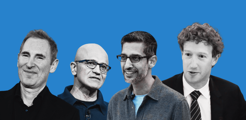 "מארק צוקרברג, סונדאר פיצ'אי, סאטיה נאדלה, אנדי ג'סי / צילום: ap"