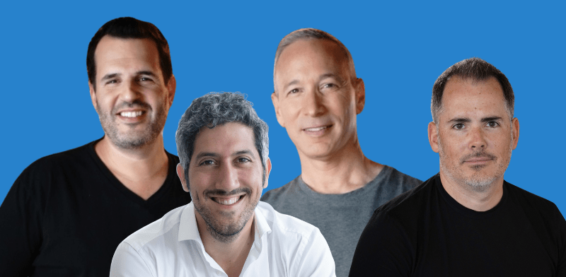 "מנכ''ל פייבר מיכה קאופמן, מנכ''לי למונייד דניאל שרייבר ושי ויניגר, ומנכ''ל טאבולה אדם סינגולדה / צילום: יואב הורנונג, בן קלמר, יח''צ"