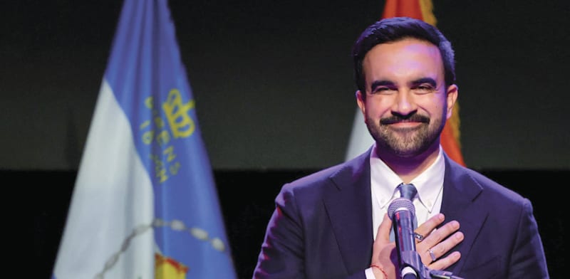 "זוהרן ממדאני לאחר נאום הניצחון שלו בניו יורק / צילום: Reuters, Jeenah Moon"