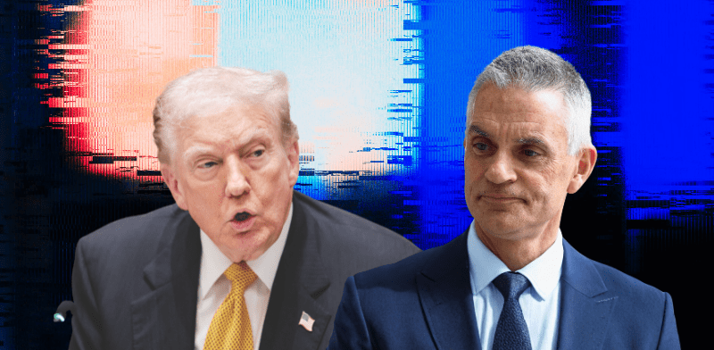 "מנכ''ל BBC טים דייווי ונשיא ארה''ב דונלד טראמפ / צילום: Reuters, Jonathan Ernst"