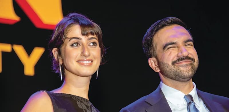 "ממדאני ודוואג'י בליל הבחירות בניו יורק / צילום: Reuters, Neil Constantine"