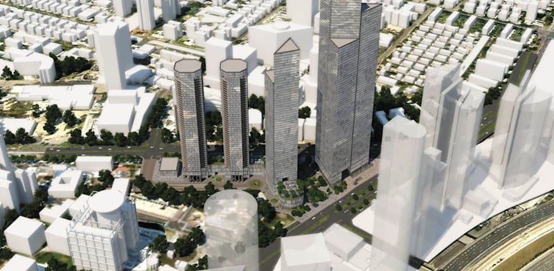 הדמיה של תוכנית ''קרן הקריה'' / צילום: רשות מקרקעי ישראל