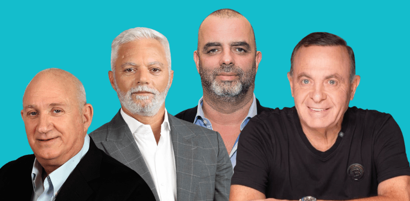 "צבי ויליגר, אייל רביד, איתן יוחננוף, איציק אברכהן / צילום: יח''צ, איל יצהר, גבע טלמור, סיון פרג'"