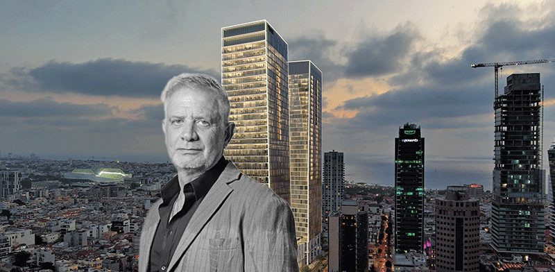 יוסי תורג'מן והדמיית פרויקט YBOX art / צילום: משה צור אדריכלים, יובל חן