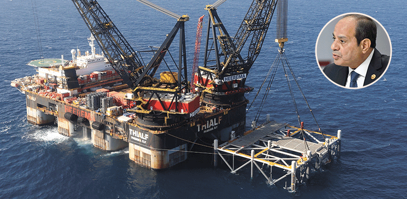 "מאגר לוויתן. בעיגול: עבד אל־פתאח א־סיסי, נשיא מצרים / צילום: מארק ישראל סלם, "ג'רוזלם פוסט" "