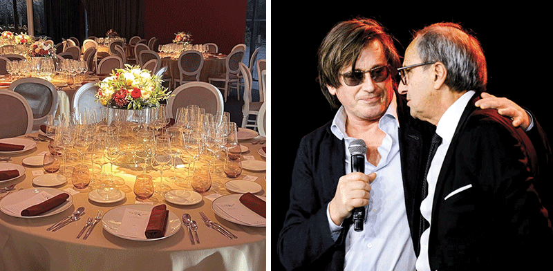 "משמאל: אירוע ''נוצות הזהב'', מייסד האירוע פול אמסלם והזמר הצרפתי תומאס דיטרון. לנער את השיח מאינטרסים / צילום: Paul Bourdel"