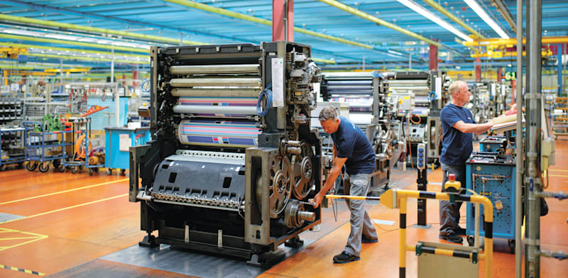 "מפעל מכונות הדפוס Heidelberger Druckmaschinen מחפש כניסה לתחום הביטחוני / צילום: Reuters, Uwe Anspach/dpa"