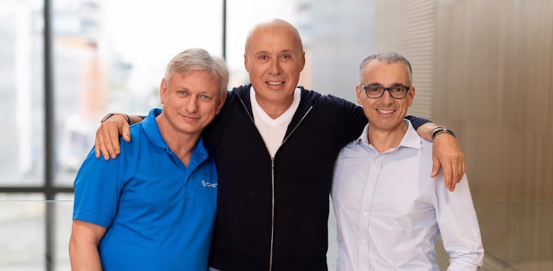 "לורן גיל - נשיא החברה, יורי פריימן - CEO, לאון קופרמן - CTO / צילום: יח''צ"