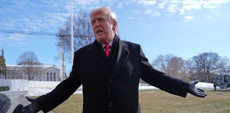 "נשיא ארה''ב דונלד טראמפ משוחח עם עיתונאים / צילום: ap, Evan Vucci"