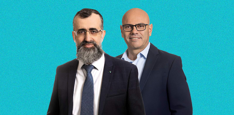 "מנכ''ל מִינהל התכנון רפי אלמליח ויו''ר מטה התכנון הרב נתן אלנתן / צילום: רז רוגובסקי"