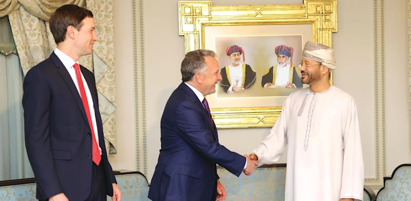 "וויטקוף, קושנר ואל־בוסעידי / צילום: ap, Oman Foreign Ministry"