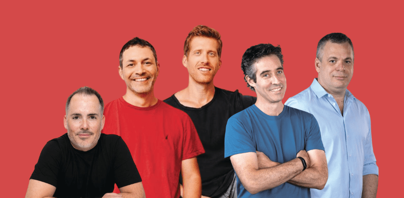 "אבישי אברהמי, ניר זוהר, ערן זינמן, רועי מן, מיכה קאופמן / צילום: אלן צצקין, נתנאל טוביאס, NYSE"