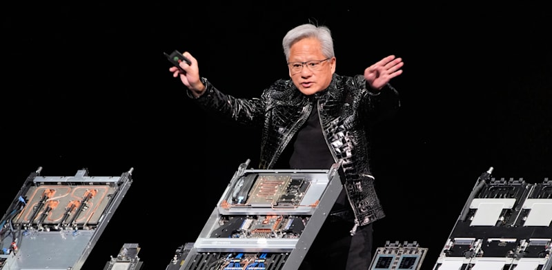 "ג'נסן הואנג, מנכ''ל אנבידיה / צילום: ap, John Locher"