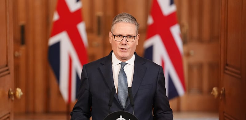 "קיר סטארמר בהצהרתו על המצב במזרח התיכון / צילום: ap, Jonathan Brady"