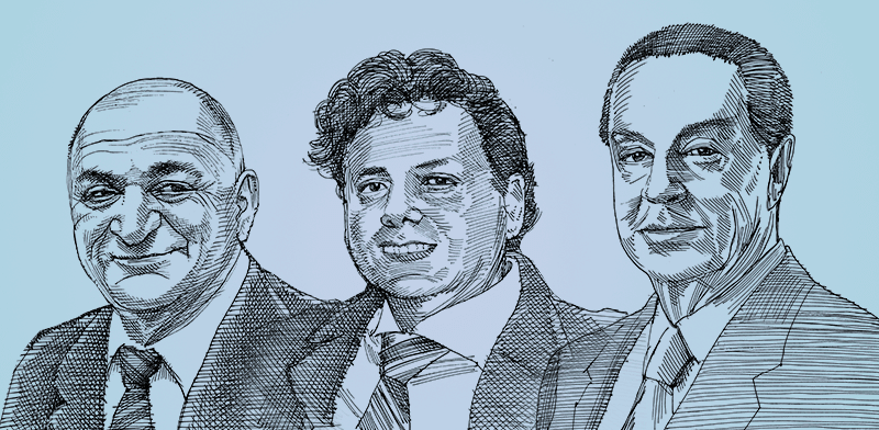 אייל עופר, דודי ורטהיים ויצחק תשובה / איור: גיל ג'יבלי