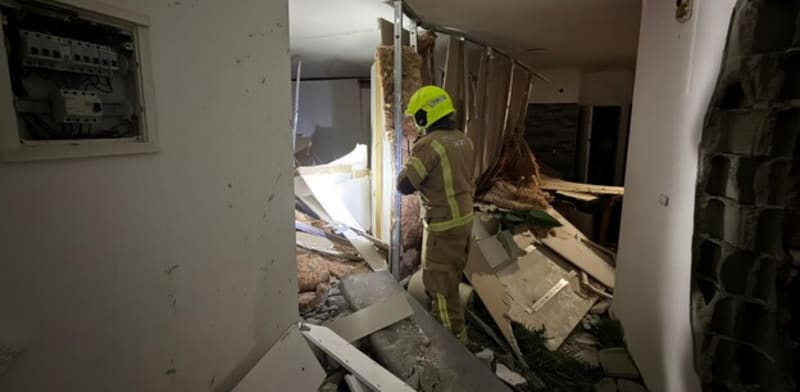 זירת הפגיעה בזרזיר / צילום: כבאות והצלה לישראל