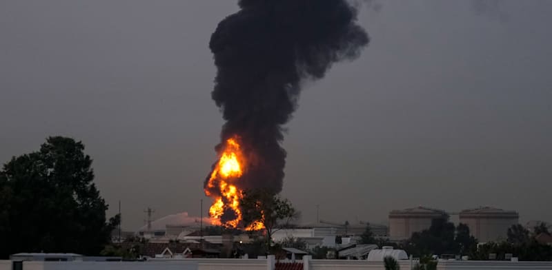 "פגיעת כטב''מ ליד נמל התעופה של דובאי / צילום: ap"