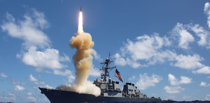 "טיל מיירט אמריקאי נורה מספינה / צילום: ap, U.S. Navy"