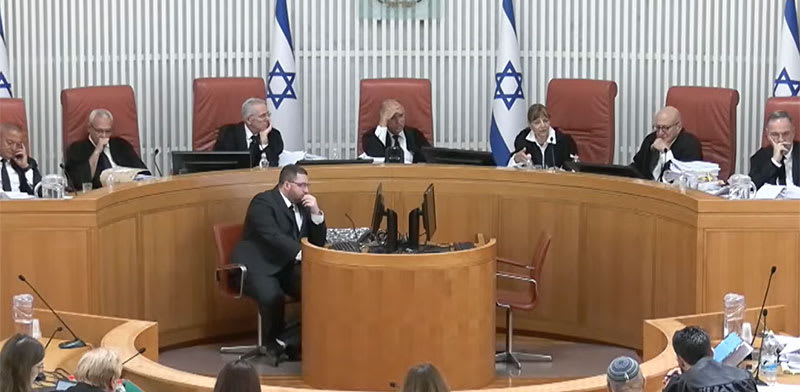 "הדיון בבג''ץ בעתירות להקמת ועדת חקירה ממלכתית לאירועי ה-7 באוקטובר / צילום: דוברות הרשות השופטת"