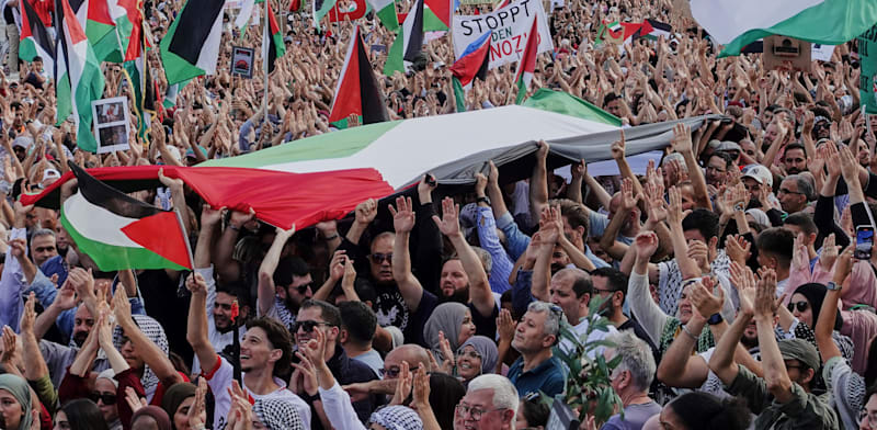 הפגנה פרו־פלסטינית בגרמניה / צילום: ap, Michael Probst