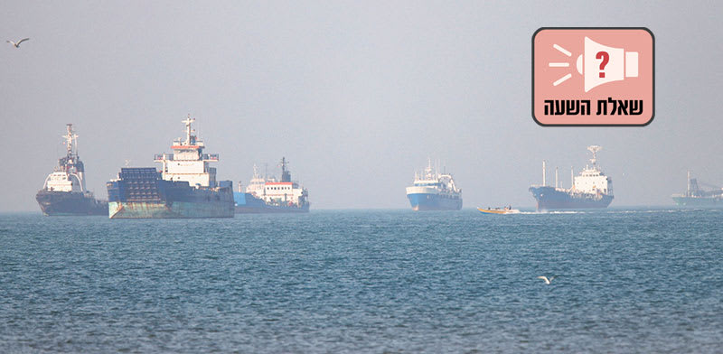 "אוניות ממתינות בכניסה למצר הורמוז / צילום: Reuters,  Amirhosein Khorgooi/ISNA/WANA"