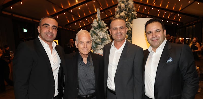 "מימין: עלא טנוס, מנכ''ל BST קנדה ומבעלי קבוצת BST; אליאס טנוס, מנכ''ל קבוצת BST ומבעליה; רפי ביסקר, יו''ר הקבוצה; ו-וסים טנוס, סמנכ''ל נכסים ומבעלי הקבוצה / צילום: רפי דלויה"