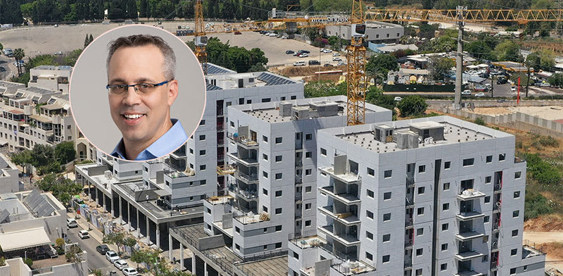 "פרויקט של אשטרום מגורים להשכרה, מההשקעות האחרונות של מגדל. בעיגול: ארז מגדלי, משנה למנכ''ל ומנהל השקעות מגדל / צילום: אול אין, ניקולה וסטהפל"