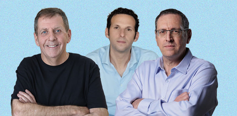 "עמית בירמן, מנכ''ל קבוצת שיכון ובינוי, יובל סקורניק מנכ''ל שיכון ובינוי אנרגיה, יוסי זינגר יו''ר דירקטוריון ג'נריישן / צילום: עומר סומך, אסף רביבו, כדיה לוי"