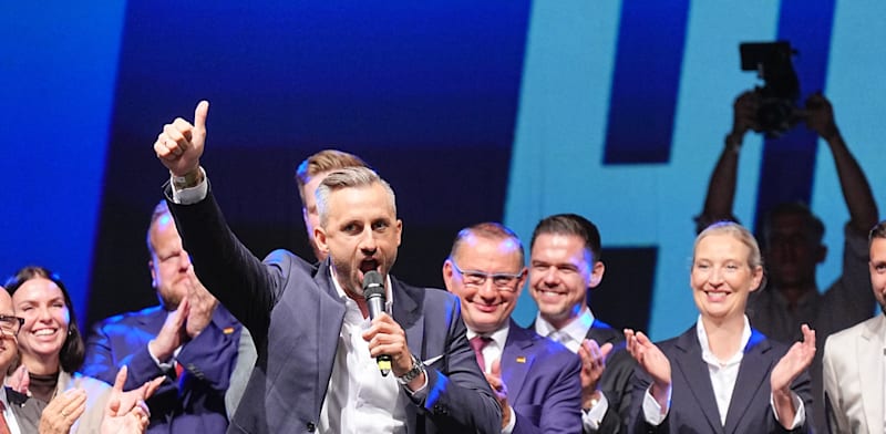 "אולריך זיגמונד, מנהיג מפלגת ''אלטרנטיבה לגרמניה''. משווק לגרמנים גאולה ונוסטלגיה / צילום: ap, Michael Kappeler"