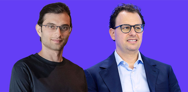 "מנכ''ל אנתרופיק דריו אמודיי ומנכ''ל דקארט דין לייטרסדורף / צילום:  AP - Markus Schreiber, עמית אלקיים"
