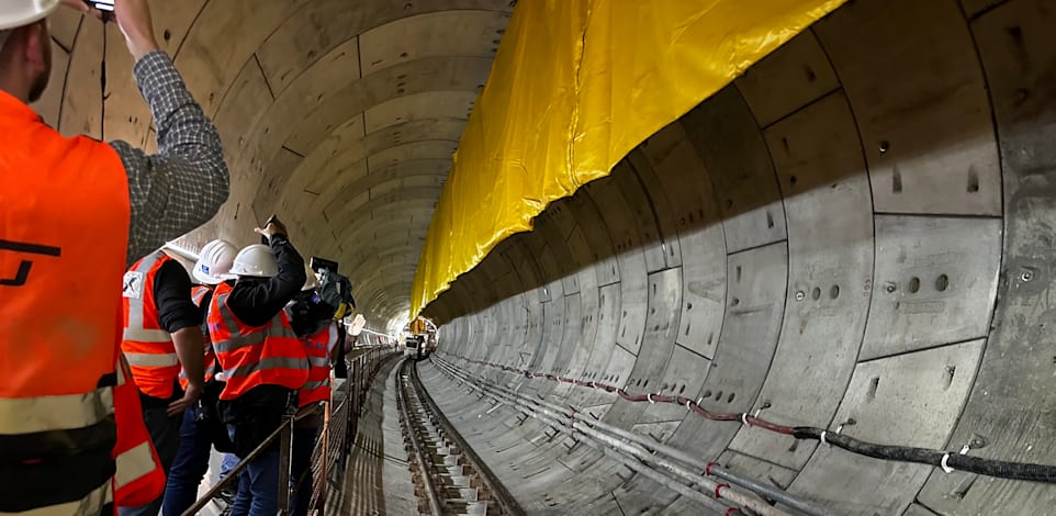 עבודות על הקו הירוק של הרכבת הקלה / צילום: בר לביא