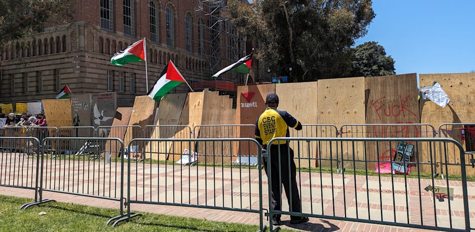 מתחם המחאה הפרו-פלסטיני ב-UCLA / צילום: לביא לוי