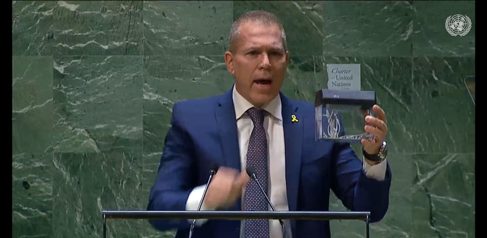 השגריר גלעד ארדן. גורס את אמנת האו''ם בעצרת הכללית / צילום: צילום מסך מתוך UNTV