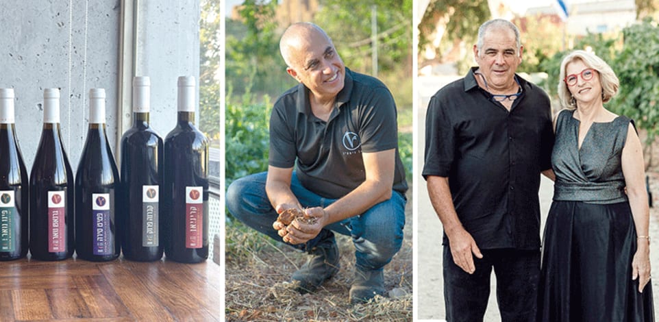 מימין: שרונה ודורון בלוגולובסקי, אסף פז, יינות של ויתקין / צילום: בועז לביא ושני צדיקריו