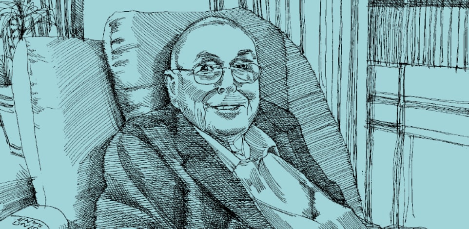 המיליארדר המנוח צ'ארלי מאנגר / איור: גיל ג'יבלי