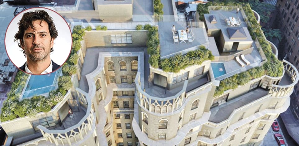 פרויקט המגורים Riverside של איה במנהטן. בעיגול: אמיר שריקי, בעל השליטה באיה / צילום: מצגת החברה