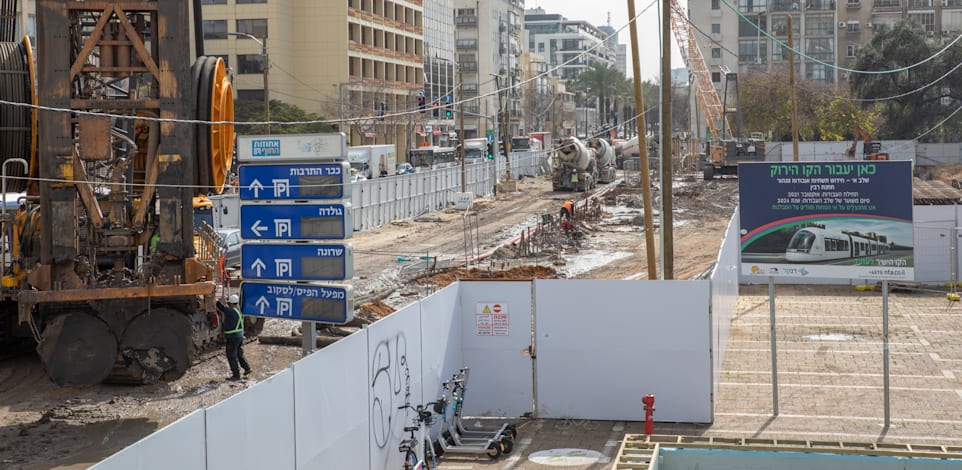 עבודות של הרכבת הקלה בת''א / צילום: כדיה לוי