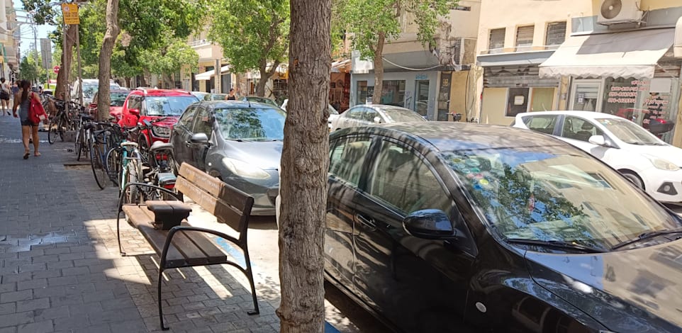 מכוניות חונות בכחול לבן בתל אביב / צילום: ניר וייס־ודררו