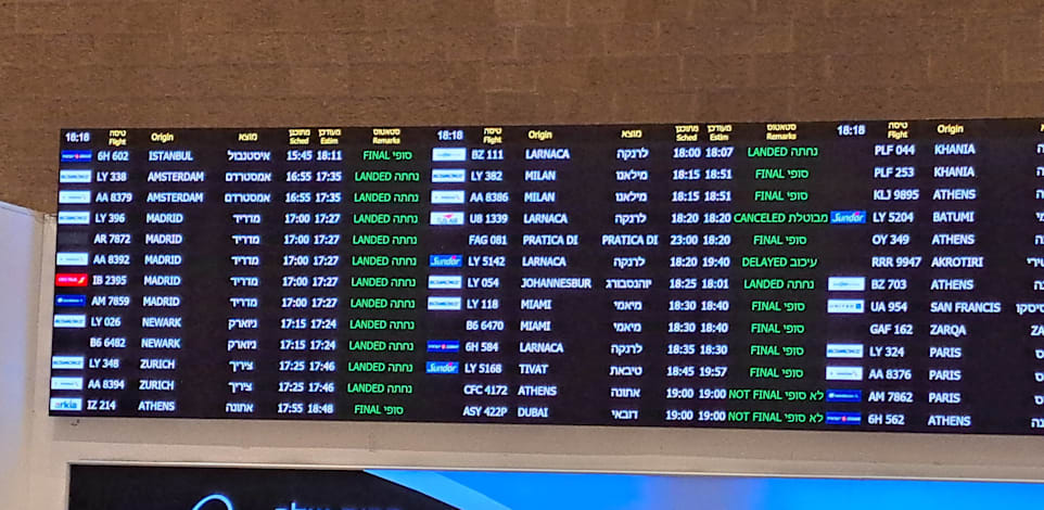 לוח הטיסות בנתב''ג / צילום: טלי בוגדנובסקי