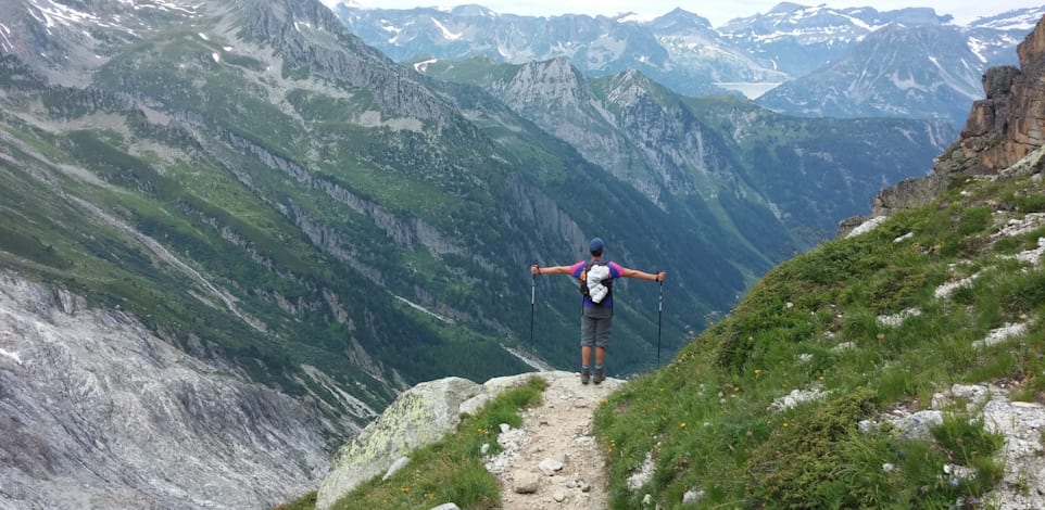 יונתן, בנו של דרור מרמור, בטראק סובב מון בלאן / צילום: תמונה פרטית